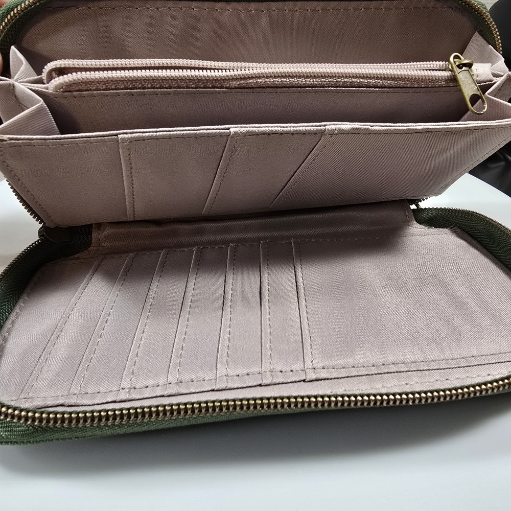 Olive Green Travelon Canvas Wristlet - Picture 3 of 3